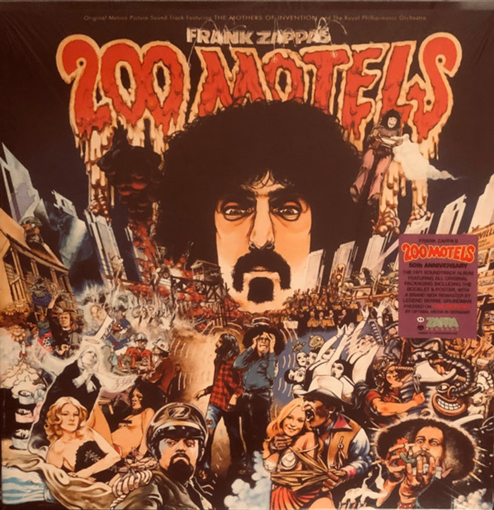 Front Cover: Frank Zappa  (Colv) (Ogv) (Red) (Aniv) – 200 Motels - O.S.T. (Colored, 180 Gram, Red, Aniv LP Vinyl) Vinyl LP | Relix