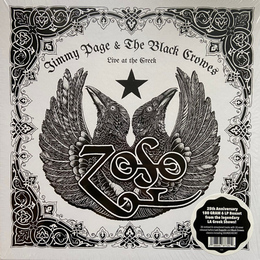 Front Cover: Jimmy Page & The Black Crowes – Live at the Greek (6 LP boxed set) Vinyl LP | Relix