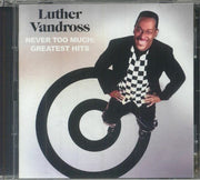 Front Cover: Luther Vandross – Never Too Much: Greatest Hits CD | Relix