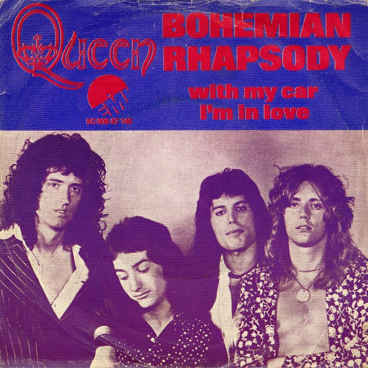 Front Cover: Queen – Bohemian Rhapsody / I'm In Love With My Car (12" Vinyl) Vinyl LP | Relix