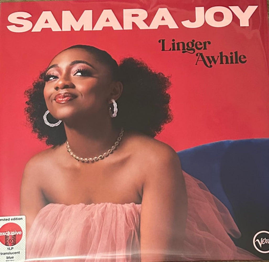 Front Cover: Samara Joy – Linger Awhile  (Translucent Blue LP Vinyl) Vinyl LP | Relix