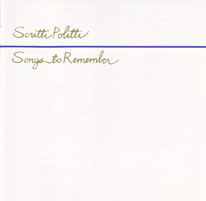 Front Cover: Scritti Politti – Songs To Remember Vinyl LP | Relix