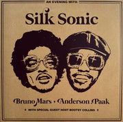 Front Cover: Silk Sonic (Bruno Mars + Anderson .Paak) – An Evening With Silk Sonic (Bonus Track LP Vinyl) Vinyl LP | Relix