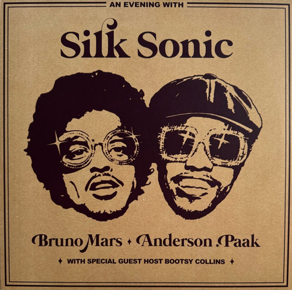 Front Cover: Silk Sonic (Bruno Mars + Anderson .Paak) – An Evening With Silk Sonic (Bonus Track LP Vinyl) Vinyl LP | Relix