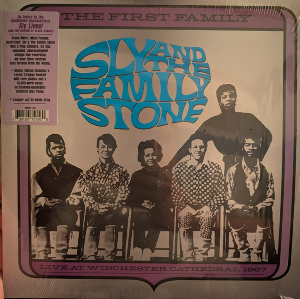 Front Cover: Sly & The Family Stone – The First Family: Live at Winchester Cathedral 1967 -  (LP and 24 Page Book ) Vinyl LP | Relix