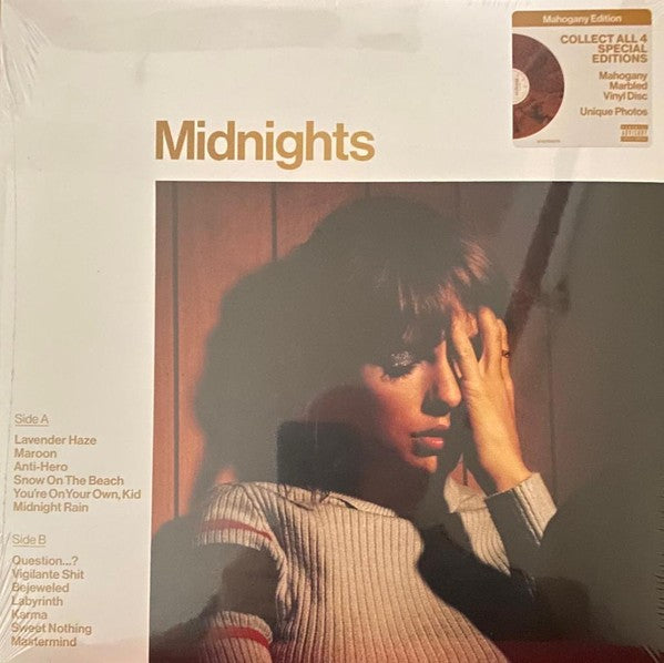 Front Cover: Taylor Swift – Midnights (Mahogany Edition LP Vinyl) Vinyl LP | Relix