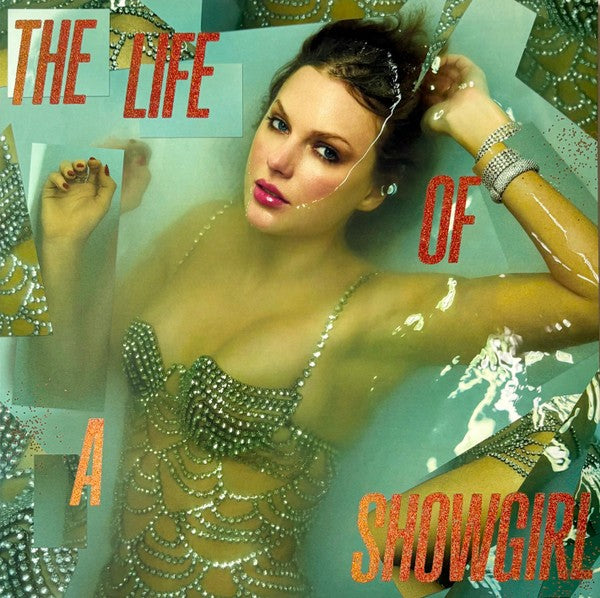 Front Cover: Taylor Swift – The Life of a Showgirl (Sweat and Vanilla Perfume Portofino Orange Glitter LP Vinyl) Vinyl LP | Relix