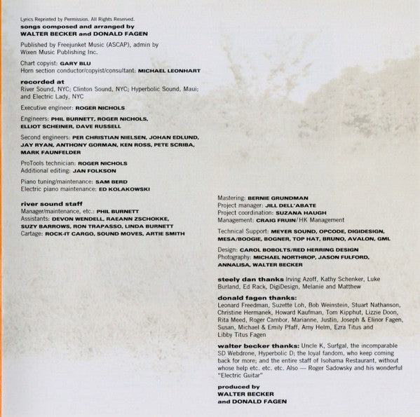 Gatefold 10: Steely Dan – Two Against Nature CD | Relix