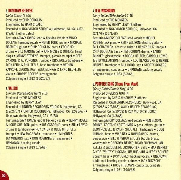 Gatefold 10: The A's, The B's & The Monkees (CD) CD | Relix