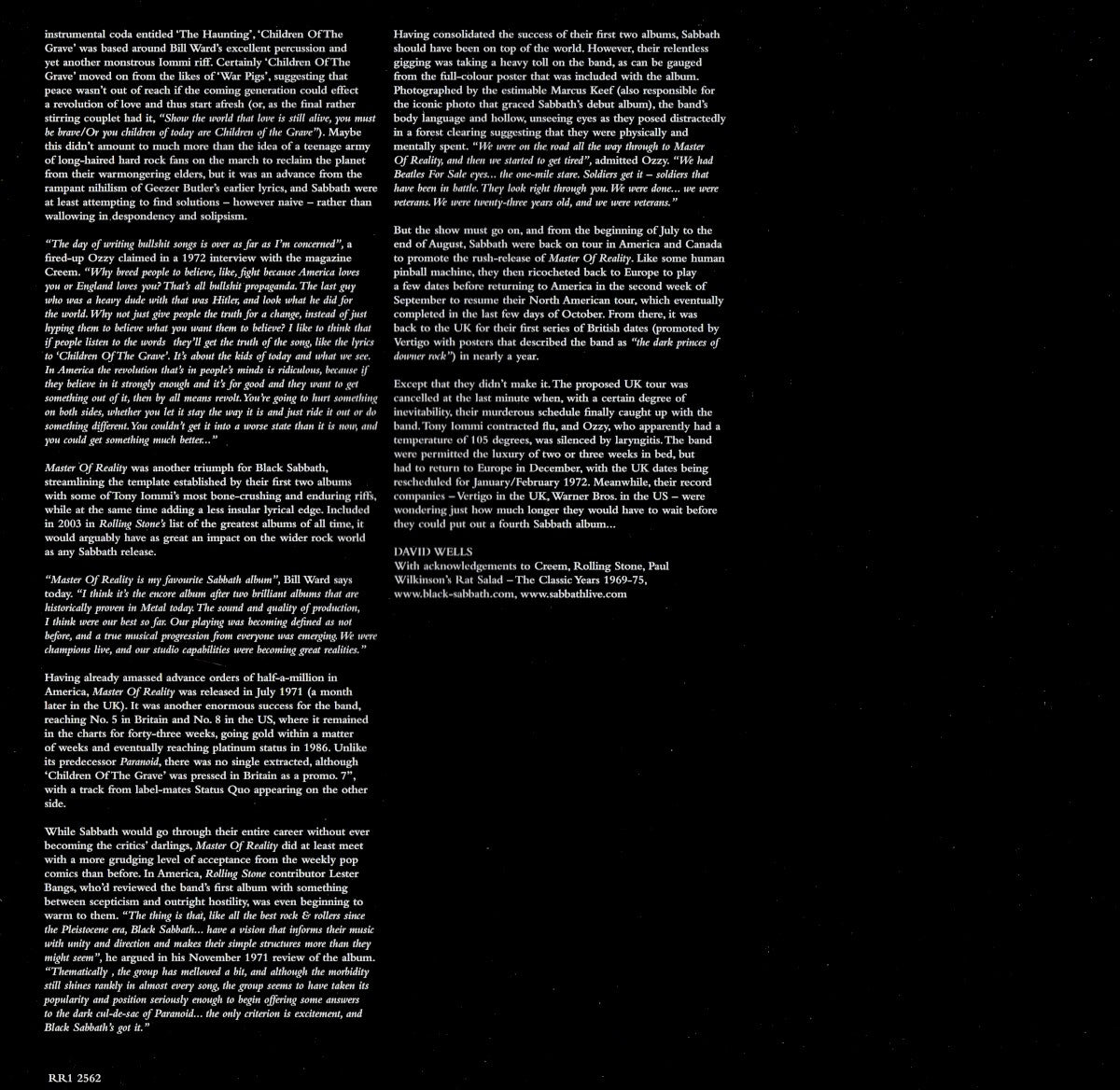 Gatefold 2: Black Sabbath – Master Of Reality (180 Gram Limited Edition LP Vinyl) Vinyl LP | Relix