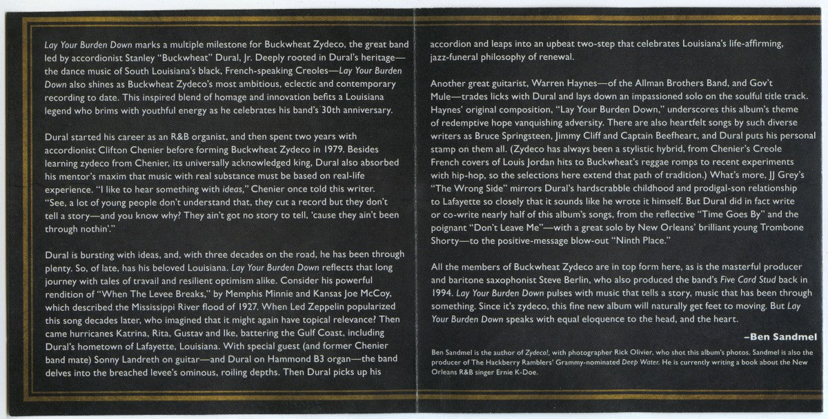 Gatefold 2: Buckwheat Zydeco – Lay Your Burden Down CD | Relix