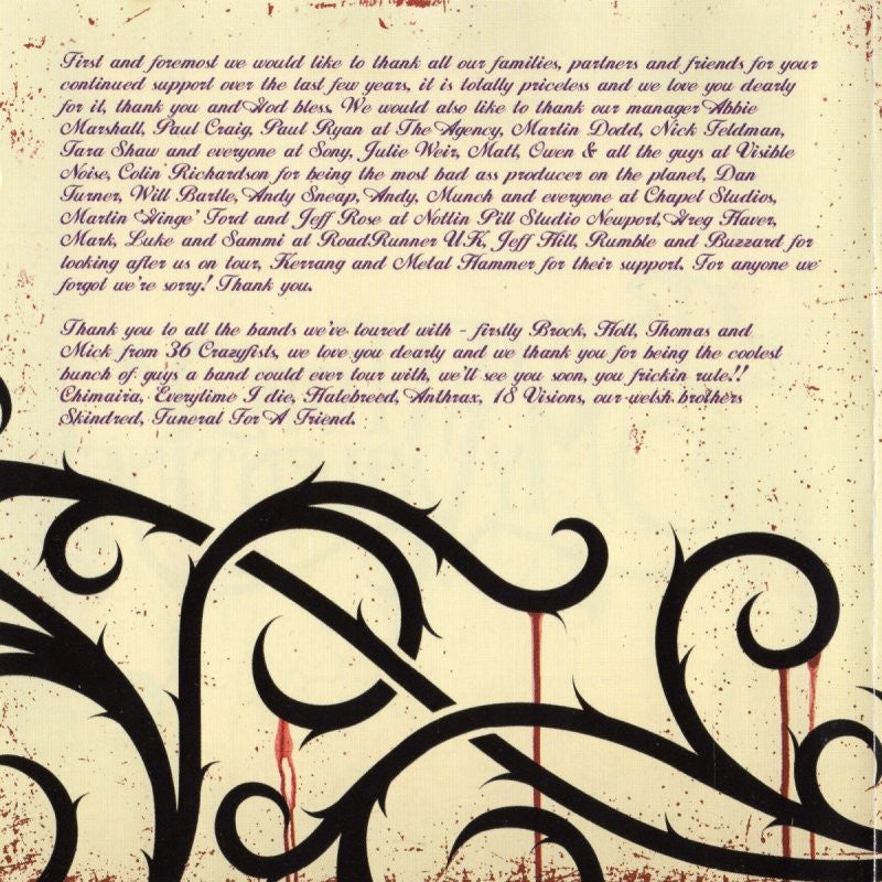 Gatefold 2: Bullet For My Valentine – Bullet For My Valentine CD | Relix