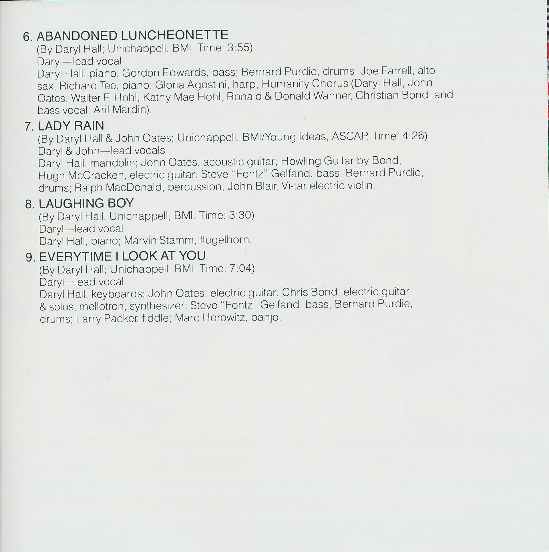 Gatefold 2: Daryl Hall & John Oates – Abandoned Luncheonette CD | Relix