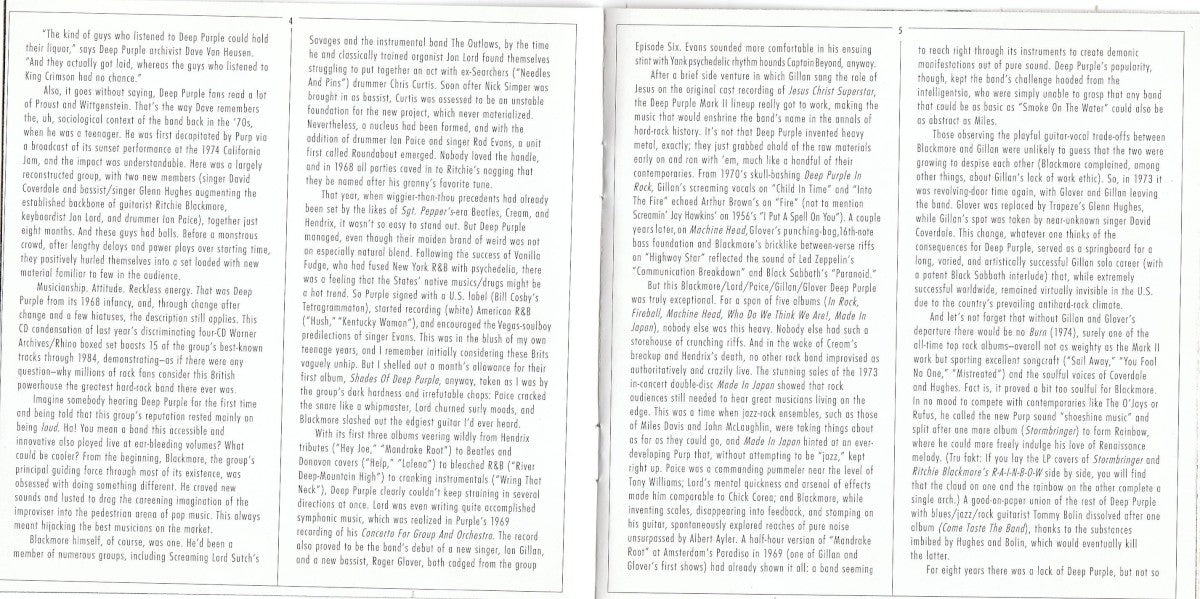 Gatefold 2: Deep Purple – The Very Best of Deep Purple CD | Relix