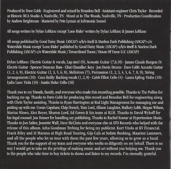 Gatefold 2: Dylan LeBlanc – Renegade CD | Relix