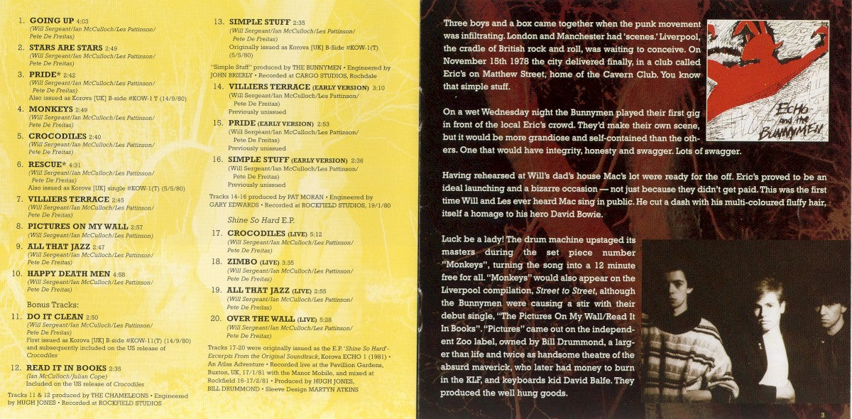 Gatefold 2: Echo & The Bunnymen – Crocodiles (Import CD) CD | Relix