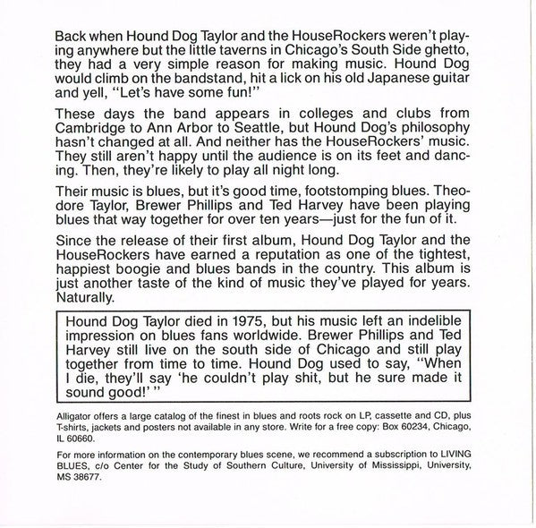 Gatefold 2: Hound Taylor Dog – Natural Boogie CD | Relix