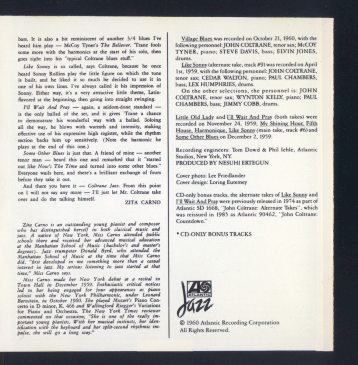 Gatefold 2: John Coltrane – Coltrane Jazz CD | Relix