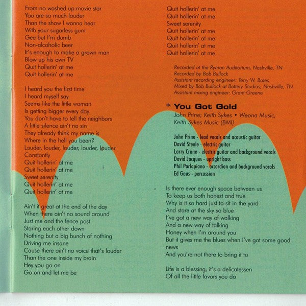 Gatefold 2: John Prine – Live on Tour CD | Relix