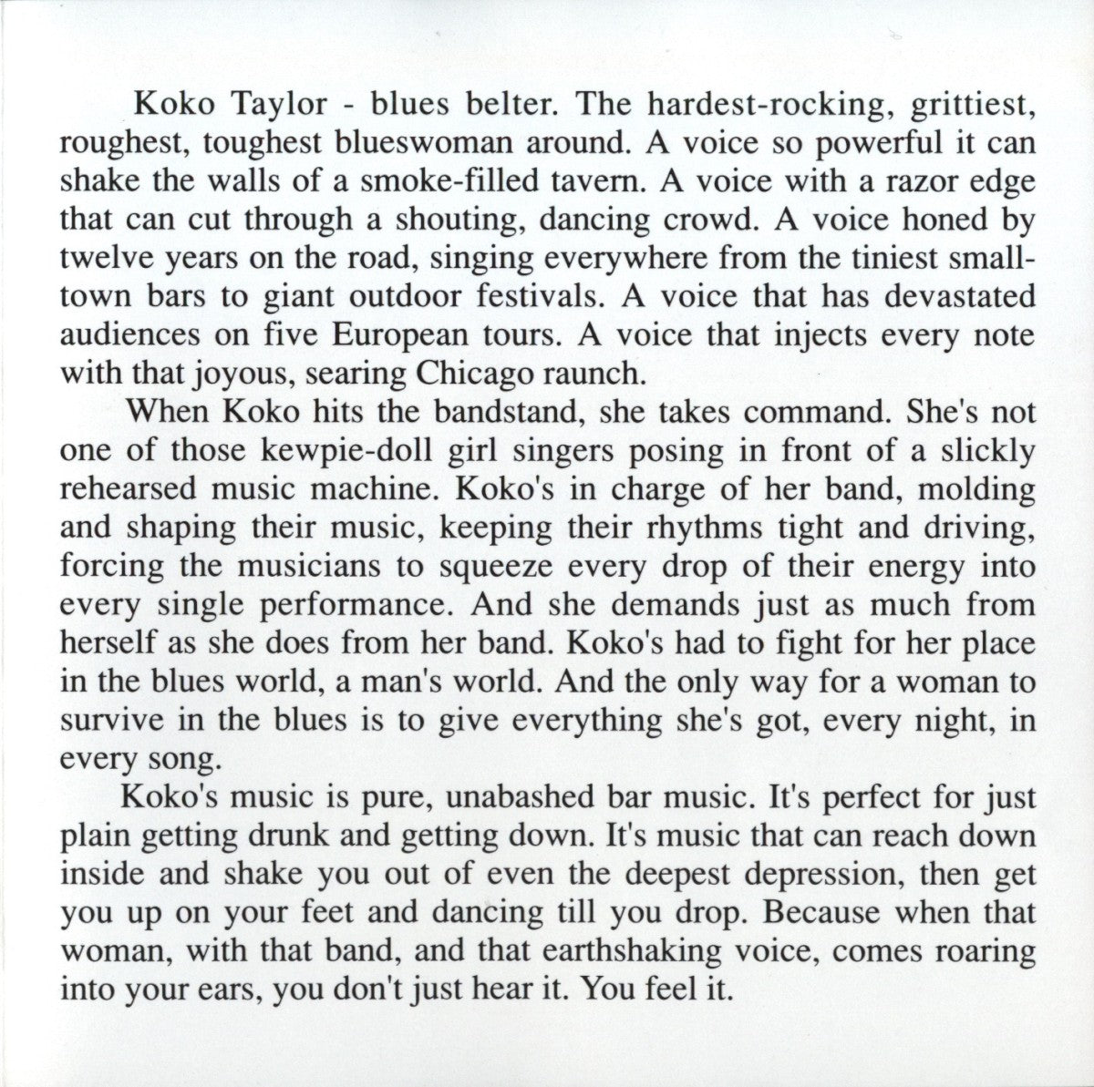 Gatefold 2: Koko Taylor – Earthshaker CD | Relix
