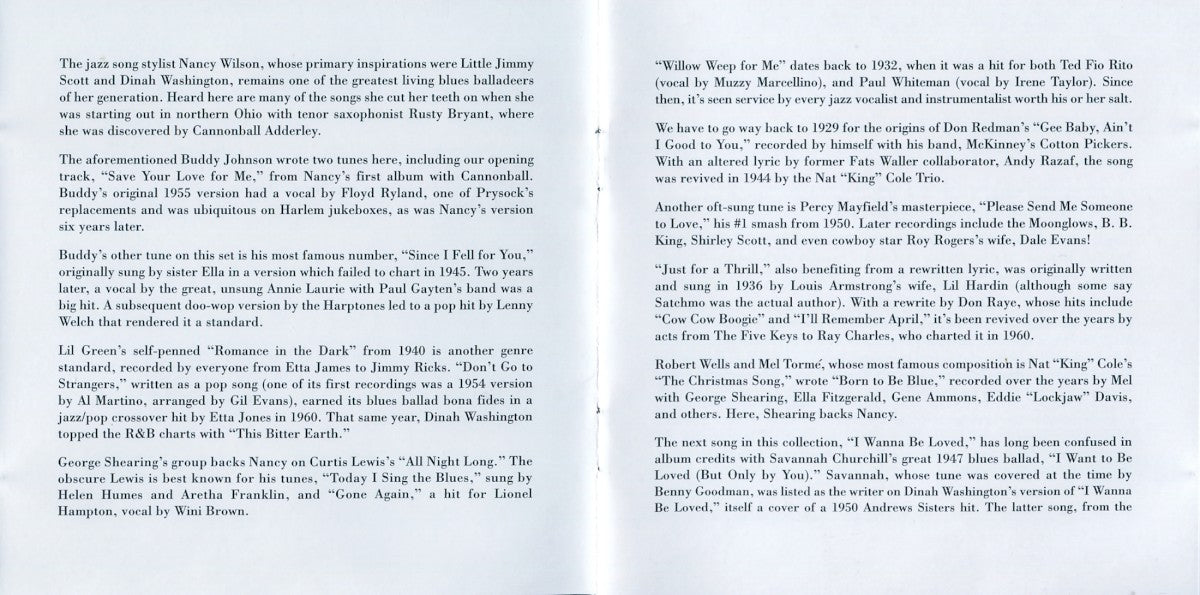 Gatefold 2: Nancy Wilson – Save Your Love For Me... CD | Relix