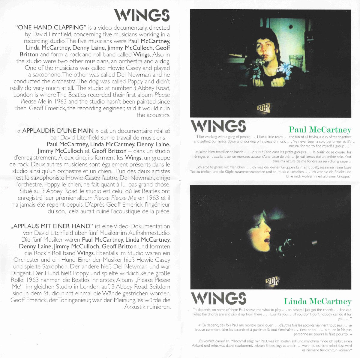 Gatefold 2: Paul McCartney And Wings – One Hand Clapping CD | Relix