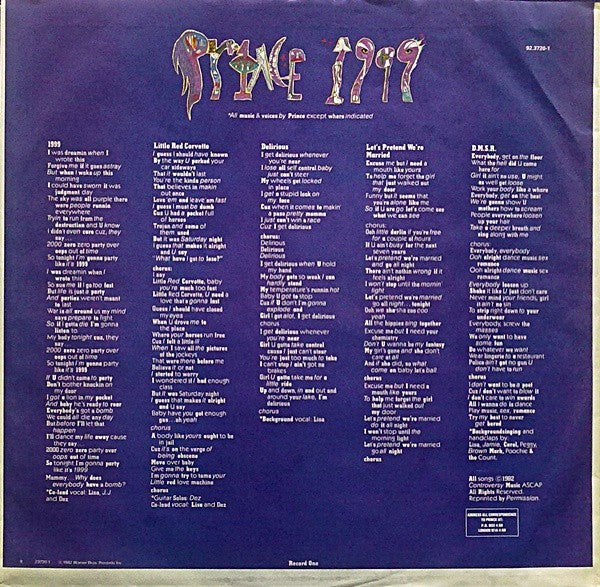 Gatefold 2: Prince – 1999 Vinyl LP | Relix