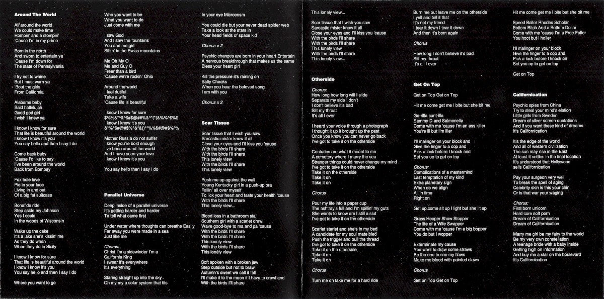 Gatefold 2: Red Hot Chili Peppers – Californication Vinyl LP | Relix