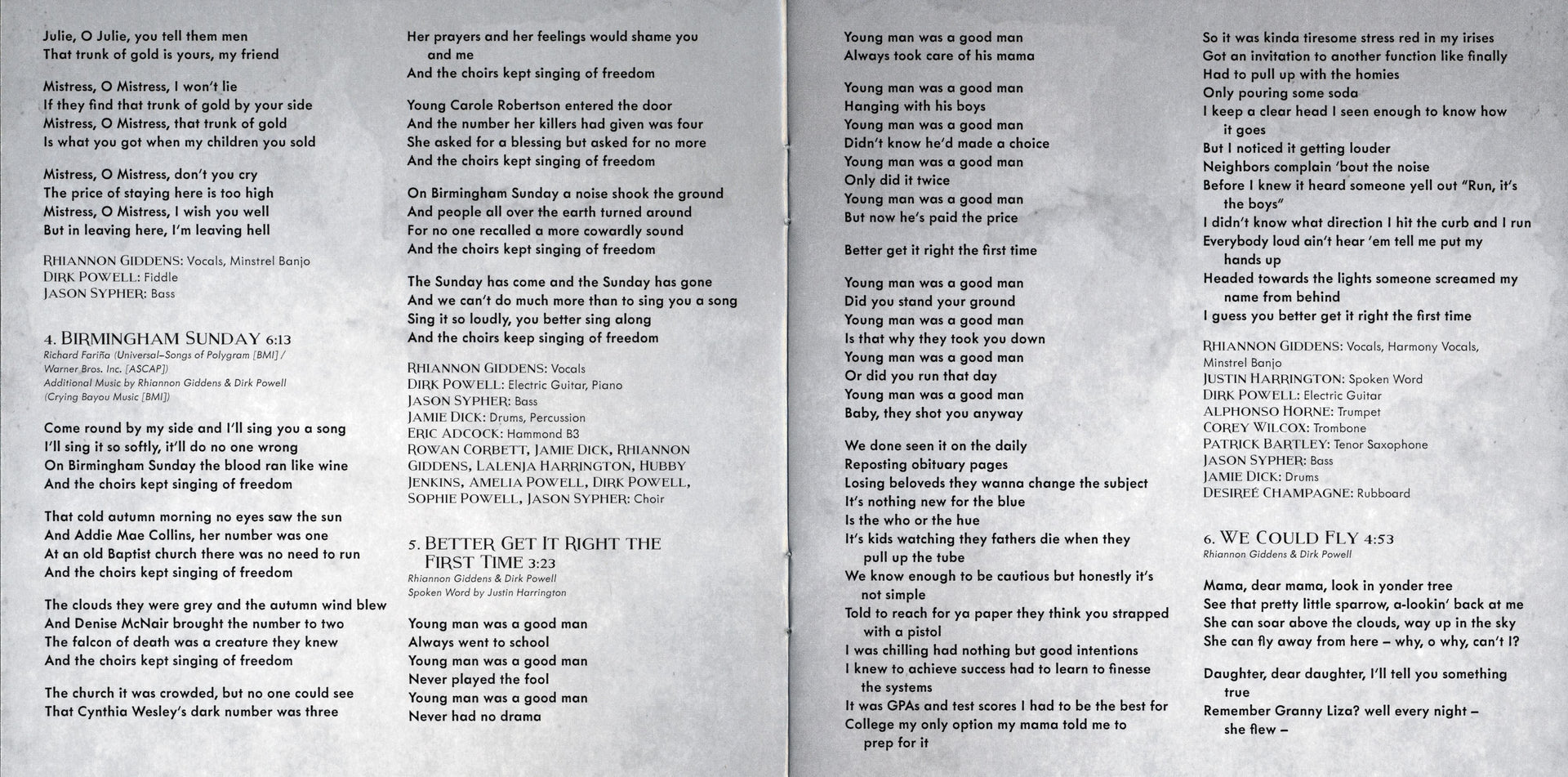 Gatefold 2: Rhiannon Giddens – Freedom Highway CD | Relix