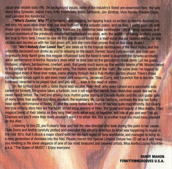 Gatefold 3: Aretha Franklin – Who's Zoomin' Who CD | Relix