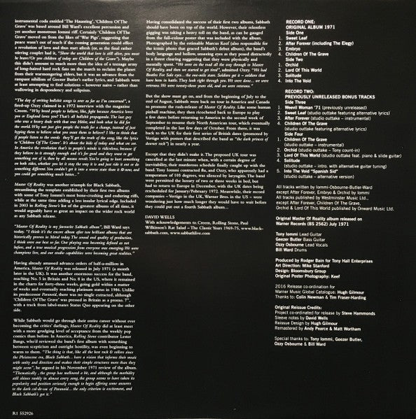 Gatefold 3: Black Sabbath – Master Of Reality: Deluxe Edition (2-LP Vinyl) Vinyl LP | Relix