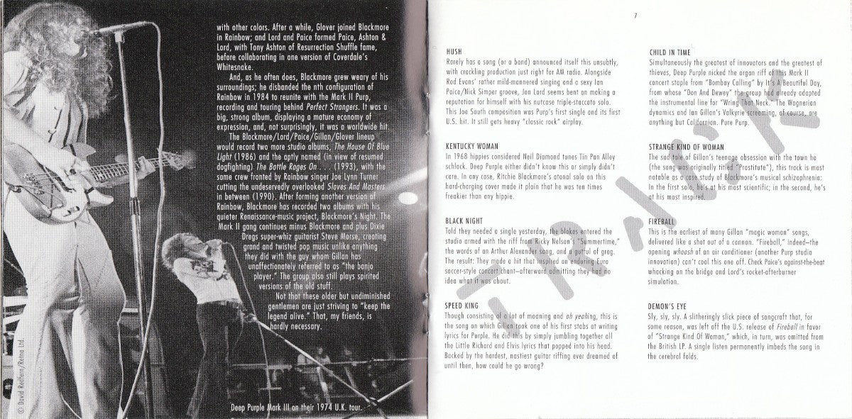 Gatefold 3: Deep Purple – The Very Best of Deep Purple CD | Relix