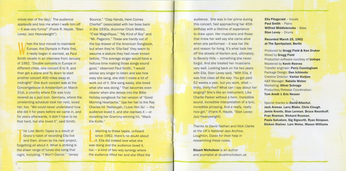 Gatefold 3: Ella Fitzgerald – Ella: The Lost Berlin Tapes CD | Relix
