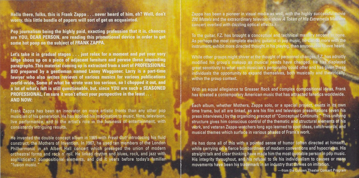 Gatefold 3: Frank Zappa – Chicago '78 CD | Relix