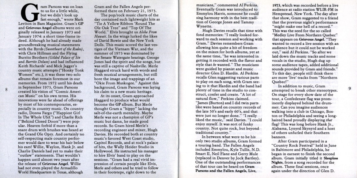 Gatefold 3: Gram Parsons – Grievous Angel CD | Relix