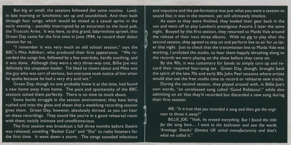 Gatefold 3: Green Day – BBC Sessions CD | Relix