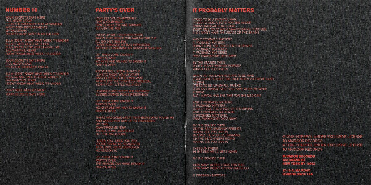 Gatefold 3: Interpol – Marauder CD | Relix