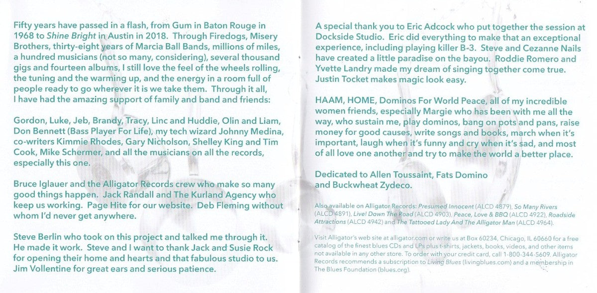 Gatefold 3: Marcia Ball – Shine Bright CD | Relix