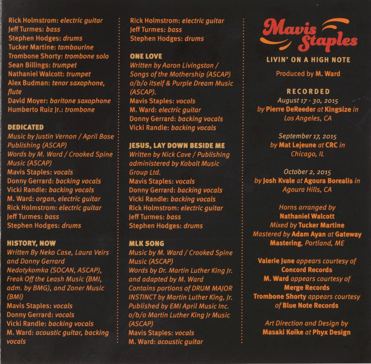 Gatefold 3: Mavis Staples – Livin' On A High Note Vinyl LP | Relix