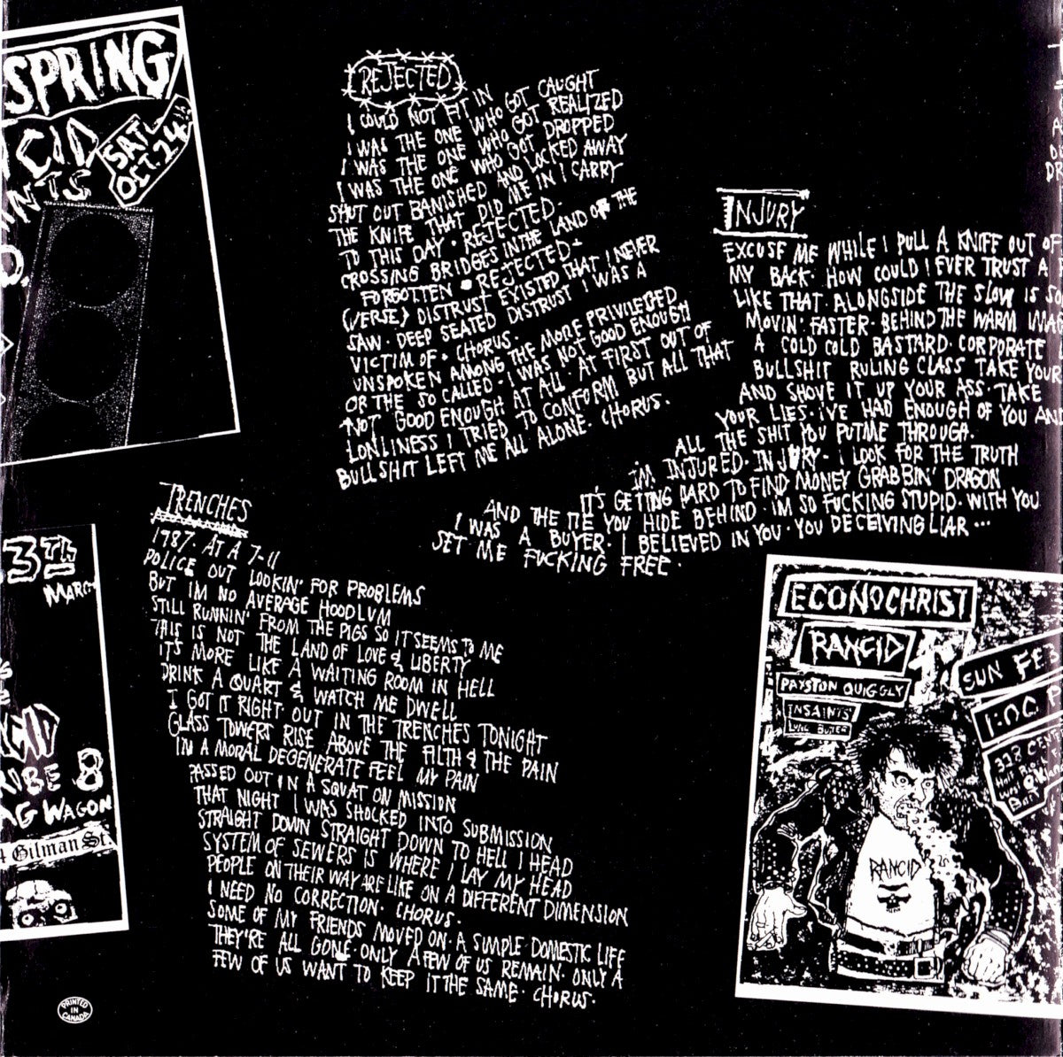 Gatefold 3: Rancid – Rancid (1993 CD) CD | Relix
