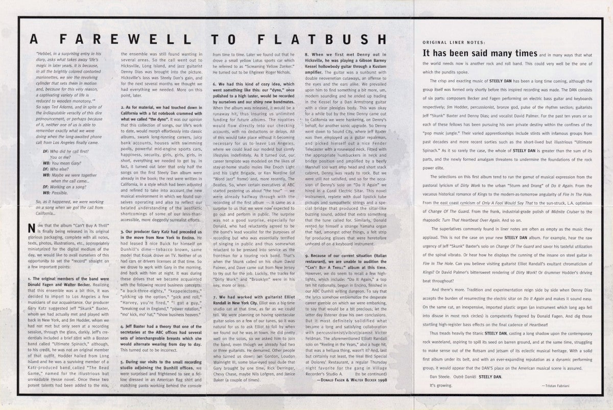 Gatefold 3: Steely Dan – Can't Buy A Thrill: Remastered CD | Relix