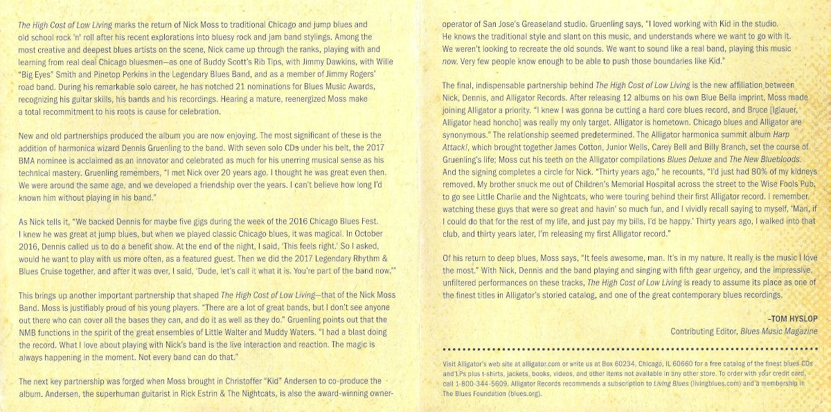 Gatefold 3: The Nick Moss Band – High Cost Of Low Living CD | Relix