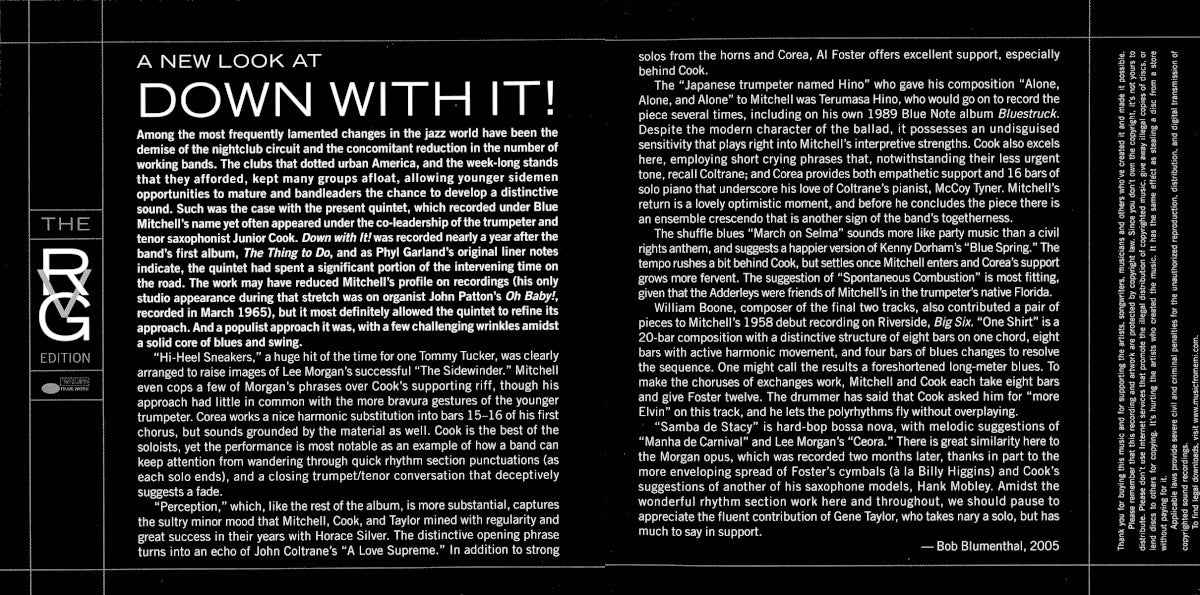 Gatefold 4: Blue Mitchell – Down With It (Remastered CD) CD | Relix