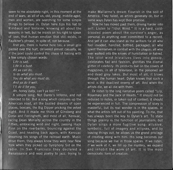 Gatefold 4: Bob Dylan – Blood on the Tracks CD | Relix