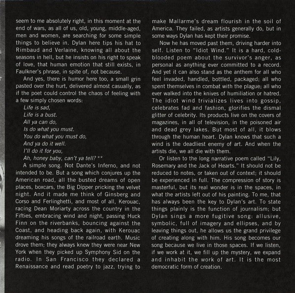 Gatefold 4: Bob Dylan – Blood On The Tracks Vinyl LP | Relix