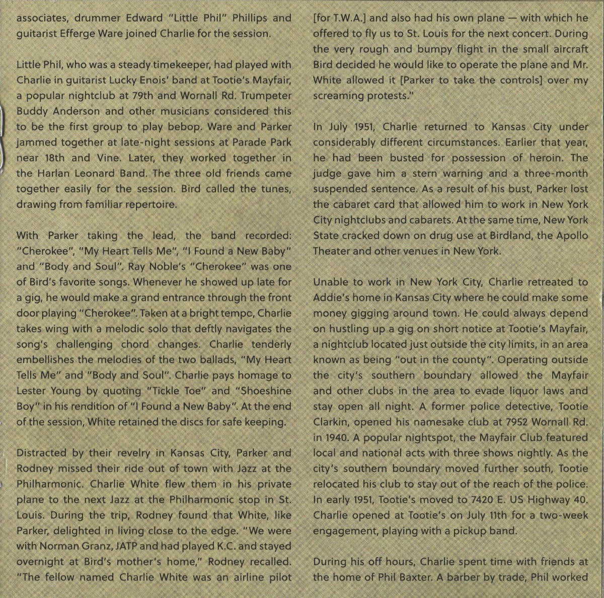 Gatefold 4: Charlie Parker – Bird In Kansas City Vinyl LP | Relix