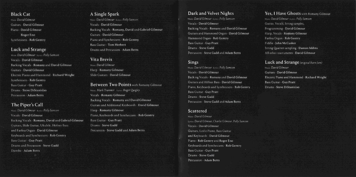 Gatefold 4: David Gilmour – Luck and Strange CD | Relix