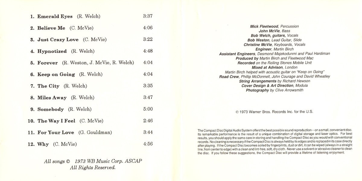 Gatefold 4: Fleetwood Mac – Mystery to Me CD | Relix