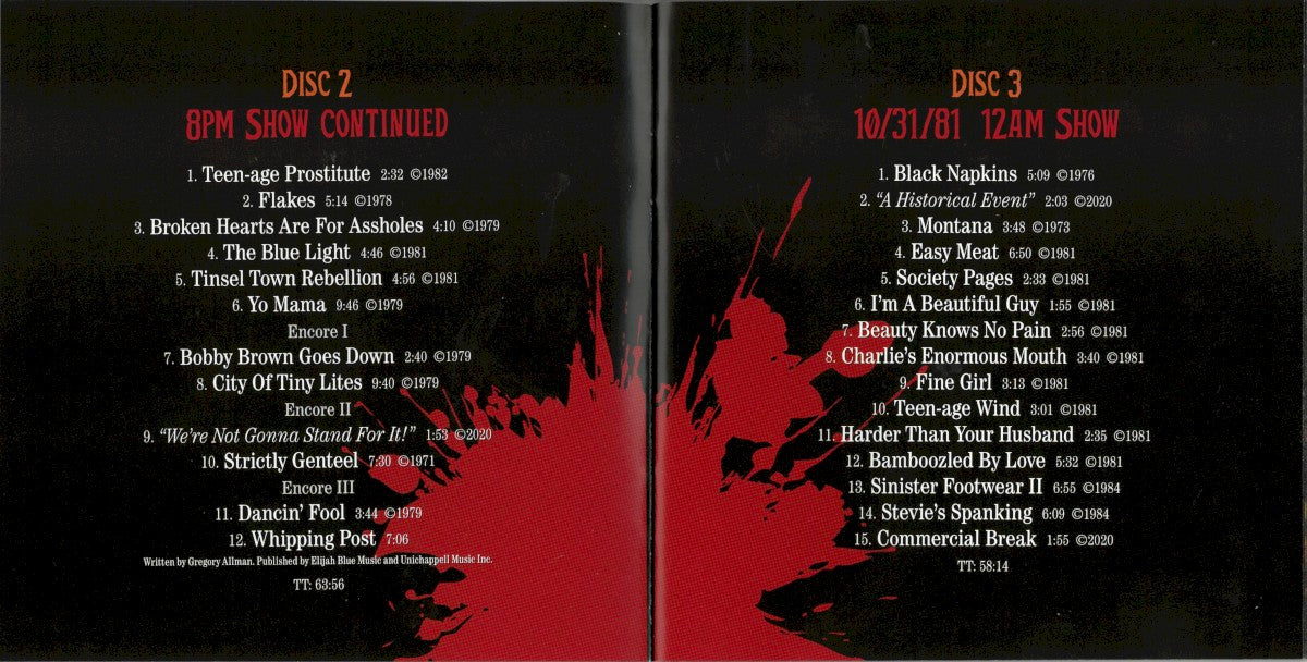 Gatefold 4: Frank Zappa – Halloween 81: Live At The Palladium, NYC (Box Set 6-CD) CD | Relix