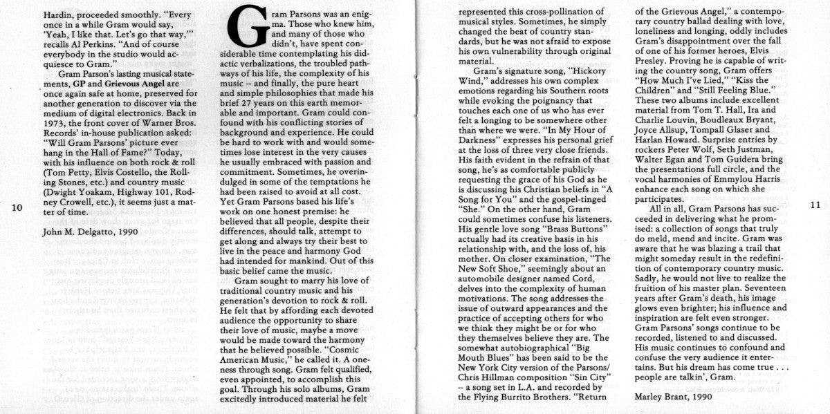 Gatefold 4: Gram Parsons – Grievous Angel CD | Relix